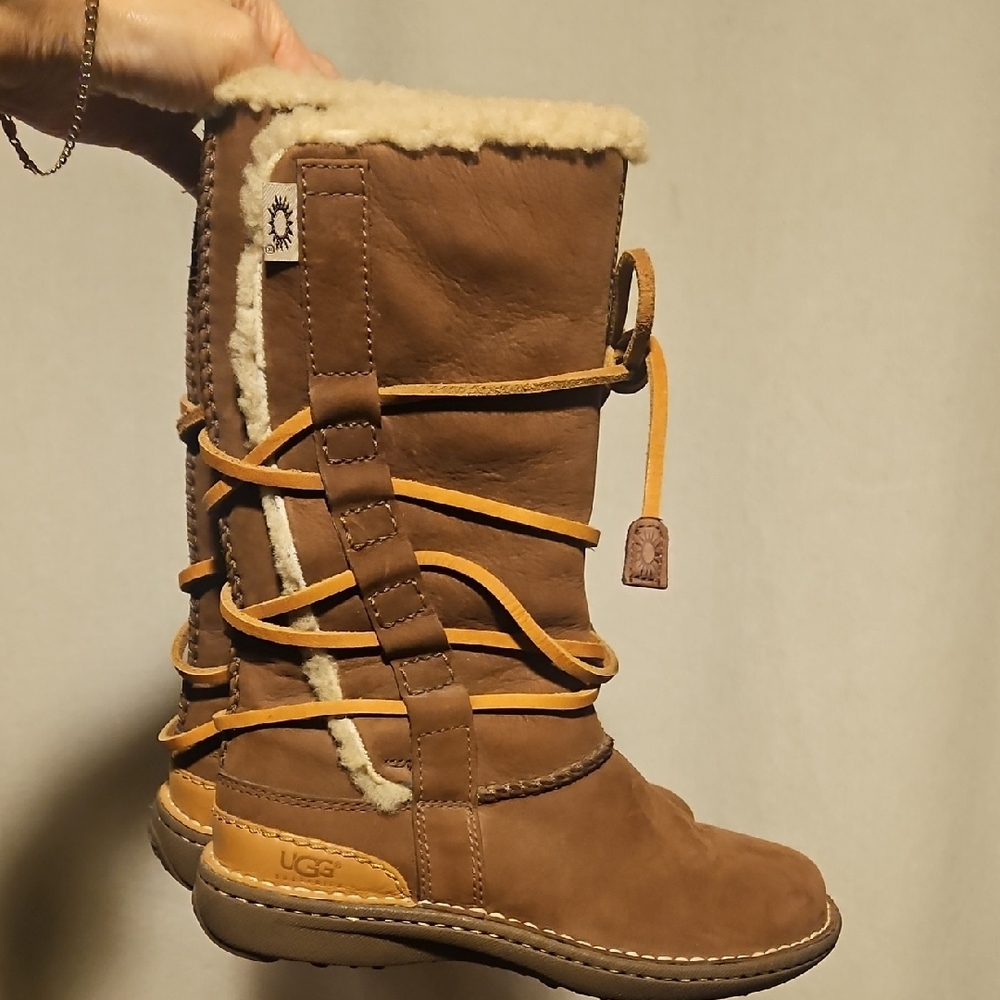 UGG Tan and Cream Winter Boots